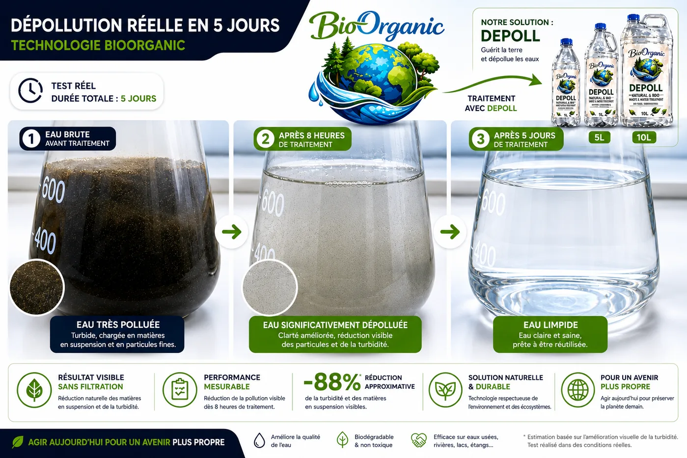 Test laboratoire 5 jours - dépollution Bioorganic